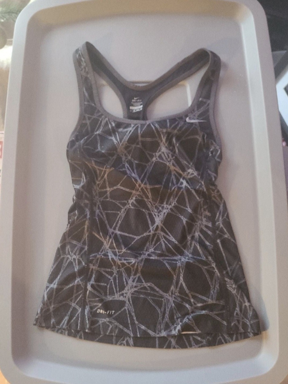 Nike Black Abstract-Print Dri-FIT Racerback Tank